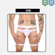 Men's high-cut thong sexy underwear gay gay men's bikini hollow leg restraints fat pants white M