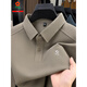 MONTAGUT men's long-sleeved T-shirt autumn new middle-aged dad business casual long-staple cotton anti-wrinkle non-iron lapel polo shirt camel XL 175 (recommended 140-150Jin Jin equals 0.5 kg)