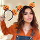 Mengdong Halloween headdress pumpkin headband for women 2025 new cos props jewelry headband children's funny hair accessories hairpin pumpkin headband #1 one size fits all