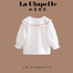 La Chapelle children's clothing girls' shirt spring and autumn style children's long-sleeved strawberry doll collar top baby white shirt white shirt 90 recommended height 80-90cm