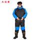 Wooden flute winter fishing one-piece down jacket men's thickened warm clothing winter fishing anchor fish ice fishing cold storage sea fishing anti-black and red flower jumpsuit M 60