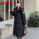 YAYA Extreme Cold Down Jacket Women's Long Over-the-Knee 2025 Winter New Fashion Casual Hooded Thickened Warm Jacket XB Black M (160)