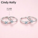 Cindy Kelly Exquisite and Light Luxury Couple Ring, High-end and Practical Heart-to-heart Ring for Wife, Wedding Anniversary Birthday Gift for Girls, Moissanite Diamond Ring with Adjustable Opening, Practical and High-end for Wife and Girlfriend