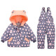 He Jiagong baby down jacket suit children's new overalls warm winter jacket children's down suit one gray 80