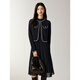 JUZUI(JUZUI) Elegant Quiet Luxury Style Needle and Shuttle Matching Knitted Dress for Women 2025 Winter New Style JTFD31401 Zhang Qing L