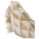 PRADA Triangular Logo Gold Open Shearling and Leather Hand Shoulder Bag Mini Women's Beige/White Basic Pack (Bag + Dust Bag)