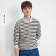 Navikel Italian dinghy 25 autumn and winter new men's fake two-piece striped sweater shirt collar sweater 1144015314