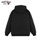 Charles Heart Hooded Sweatshirt for Men and Women Couples Same Style Solid Color Basic Versatile Plus Velvet Thickened Pullover Top Black XL
