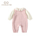 Fanlie Girls Overalls Suit Autumn 2025 New Fashionable Cute Baby Clothes Baby Two-piece Set Spring and Autumn Pink 80 cm