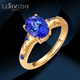 Lirokini Ring Women's Tanzanite Sapphire High-End Luxury Jewelry Women's Day Birthday Gift for Girlfriend and Wife (Selected) 2.220 Carat Tanzanite Ring Remarks Circle Number