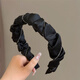 Xiangwan headband, pleated satin fabric, high-ceiling headband, exquisite and comfortable to wear, black