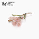 She s Akiko Plant Story Flower Craft Crystal Exquisite Fashion Brooch High-end Temperament Corsage Accessories Birthday Gift Red A0