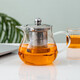 Heat-resistant Wujun glass teapot set simple tea set high borosilicate home office glass teapot health pot Wujun single pot + 6 colorful cups 530ml