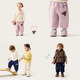Minibala jumping pants boys and girls pants 2025 winter warm double-sided velvet children's pants