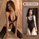 Sexy, shameless, small breasts, big breasts, pajamas, hot temptation in bed, men's 2024 new qqny hollow jumpsuit + suspender jumpsuit, thong suit, one size fits all, recommended weight 80-130Jin Jin is equal to 0.5 kg