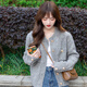 Langsha sweater women's small fragrant style jacket 2025 autumn and winter new cardigan small Korean style versatile top