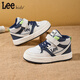 LEE KIDS children's shoes winter new children's velvet warm casual shoes for girls versatile high-top sneakers cotton shoes for boys and girls beige gray blue 33 recommended foot length 200mm
