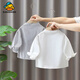 G.duck baby white shirt spring and autumn baby style new tops spring boys pure cotton shirt spring girls trendy children's clothing white cartoon shirt 80 cm