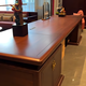 Fang Zaitang new Chinese style solid wood desk boss desk ebony wood executive desk high-end chairman background cabinet combination furniture boss desk color