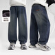 Zuoxi Boys' Velvet Jeans Children's Winter Warm Pants 2025 New Medium and Large Children's Trousers Denim Color 130