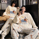 Gongdie Dachshund Couple Pajamas Autumn and Winter Coral Velvet Thickened Plus Velvet Men and Women Cute Cartoon Home Clothing Set H9991 2XL Women's Size Recommended Weight 140-160Jin Jin is equal to 0.5 kg
