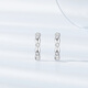 Chao Acer Platinum Diamond Earrings for Women PT950 Earrings C-shaped Simple and Exquisite Sparkling Gift for Girlfriend’s Birthday Single Style, Free Silicone Ear Plugs