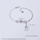 Lao Fengxiang platinum love small waist adjustable bracelet as a birthday gift for girlfriend platinum jewelry white gold about 4.4g