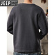 JEEP SPIRIT Jeep high-end heavyweight long-sleeved sweater men's winter loose sweater tough guy Henry collar bottoming shirt top warm classic coffee XL 135-150Jin Jin is equal to 0.5 kg