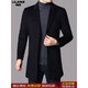 Lilang men's winter medium-length thickened coat new wool woolen coat young and middle-aged men's casual windbreaker black thickened M (170) (recommended 110-130Jin Jin equals 0.5 kg)