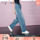 Sancai 2025 winter new style high-waisted loose jeans pure cotton trousers scimitar wide-leg pants drape