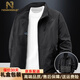 Nasawassup high-end brand stand collar jacket for men 2025 spring and autumn large size loose outdoor casual sports reversible jacket for men black thick section counter quality XL (175) gift box packaging 135-150Jin Jin equals 0.5 kg