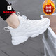 Babudou winter children's cotton shoes plus velvet to keep warm boys and girls sports shoes soft sole non-slip white shoes running shoes white velvet cotton shoes 31 (inner length 19.6cm)