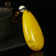 Carol amber pendant for men and women, yellow old beeswax water drop plain stone pendant, natural beeswax birthday gift for girlfriend
