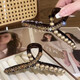 High-end grabber for women 2025 large back head hair shark clip temperament hairpin clip headdress champagne color rhinestone bow grabber