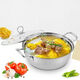 Extra thick soup pot 304 stainless steel induction cooker special gas stove steaming and stew thickened double-ear hot pot household pot thickened non-stick pot with glass lid 28cm