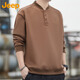 Jeep (JEEP) American genuine Jeep high-end sweatshirt men's spring and autumn loose pullover sports bottoming shirt casual long-sleeved top Brown-Henry collar same style in the store XL recommended 140-160Jin Jin equals 0.5 kg