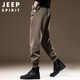 JEEP SPIRIT Jeep American retro casual pants men's autumn and winter loose-fitting sports knitted sweatpants Khaki L