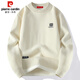 Pierre Cardin sweatshirt men's plus velvet heavyweight high-end all-in-one velvet thickened autumn and winter warm bottoming shirt beige 3XL