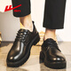 Pull-back leather shoes for men in autumn, all-match heightening, business black casual men's shoes, commuter shoes, oil wax black 42