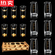MZXM Japan imported quality Jinshan Cup small wine glass glass white wine cup set Jinshan Divider Liquor Divider Engraved 6 cups 6 pots - 100 gold scale + shelf