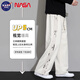 NASA BASE casual pants for men in autumn and winter plus velvet new style handsome loose drape straight pants trendy brand versatile wide-leg sports trousers apricot (recommended) XL (recommended 125-150Jin Jin equals 0.5 kg)