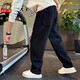 Kuraishi Kazuki spring and autumn new straight-leg loose sweatpants men's trendy high-end simple versatile sports and leisure trousers black XL