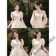 Cha Xiaoa Champagne Color 2025 Bridesmaid Dress Long Slim Junior High School Student Dress Host Clothes Evening Dress A Style Butterfly Champagne Color Long L 105-130Jin Jin is equal to 0.5 kg