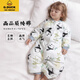 G.DUCKKIDS baby split-leg sleeping bag spring and autumn double-layer pure cotton baby one-piece pajamas, children's anti-kick quilt artifact, universal model for all seasons Cute rabbit--single-layer pure cotton short-sleeved Order according to the recommended height S (90) code--recommended height 70-8