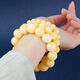 Buhesyt with national inspection certificate, natural amber beeswax bracelet, Russian material full of honey, white nectar round bead bracelet for men and women, white nectar 12mm (generous female model)