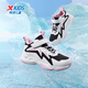 Xtep Children's Shoes Children's Velcro Velvet Sports Shoes Winter Warm Girls' Cotton Shoes Classic White/Retro Pink 36