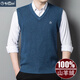 Goldlion Pure Cashmere Men's Thick Vest Autumn and Winter Sleeveless Vest Knitted V-Neck Wool Sweater (V-Neck Vest) Black L 170