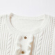 Xiangying White Cable Sweater Women's Short 2025 Winter New Style Super Nice Lace Round Neck Pullover Knitted Top White S 155/80A/85-95Jin Jin is equal to 0.5 kg