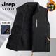 JEEP SPIRIT winter polar fleece vest jacket men's loose velvet sleeveless sweatshirt velvet vest outdoor vest fleece high-end gray regular style vest XL (90Jin Jin equals 0.5kg -110Jin Jin equals 0.5kg)
