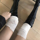Beautifully made lace over-the-knee stockings with boots for women, new autumn and winter vertical pattern slimming pure lust style Korean style thigh socks black over-the-knee lace 1 pair one size